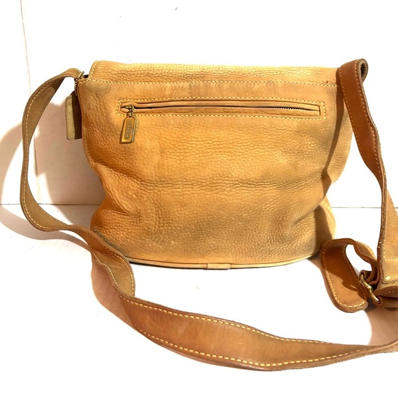 Coach Tan distressed  suede Leather Crossbody Bag - Picture 2 of 9